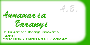 annamaria baranyi business card